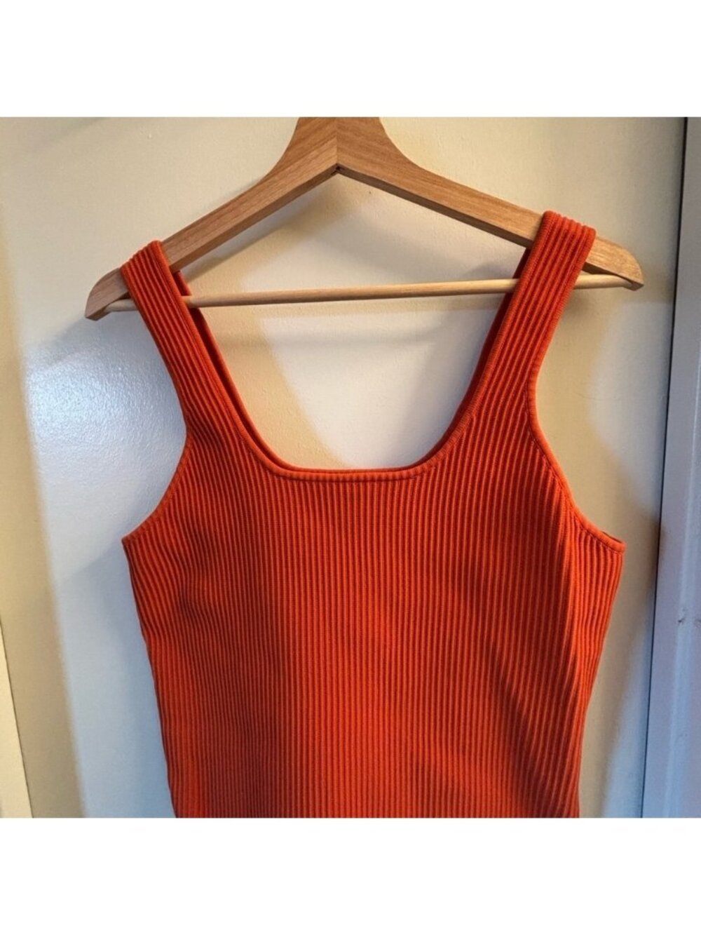 Orange Ribbed Tank Top
